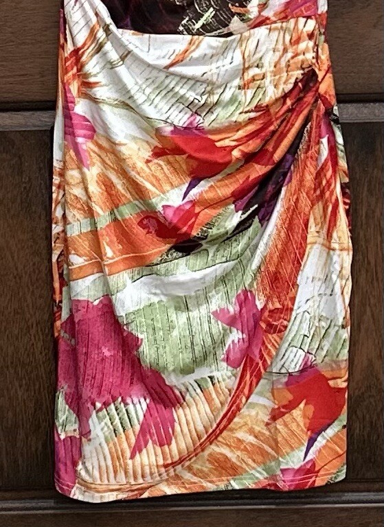 NY COLLECTION Women’s Dress Size Medium Multicolor Short Sleeve Ruched Wrap NWT