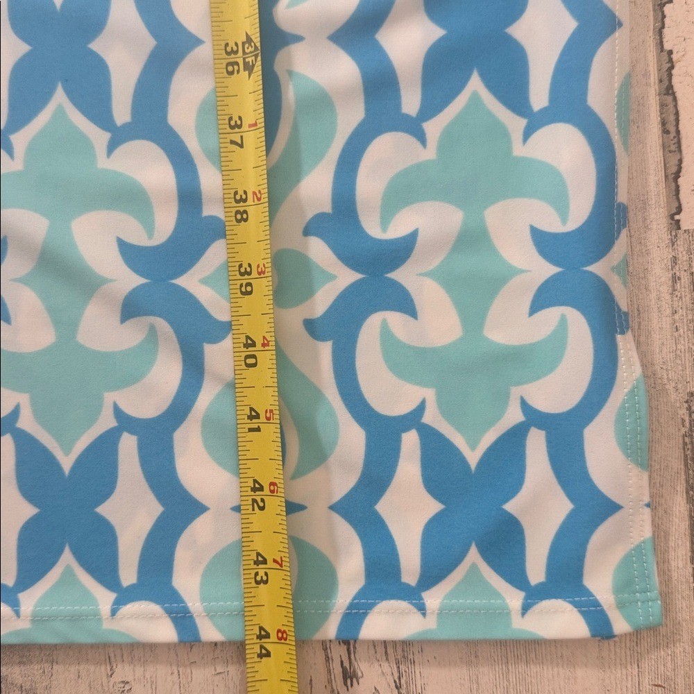Jude Connally Ali Blue Aqua Geometric Dress – Small
