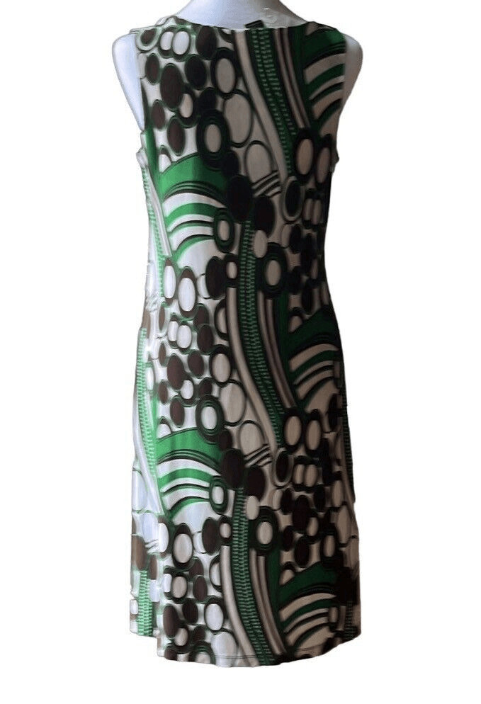 Vertigo Paris Sleeveless Dress Green, Brown, and Tan Size M FREE SHIPPING