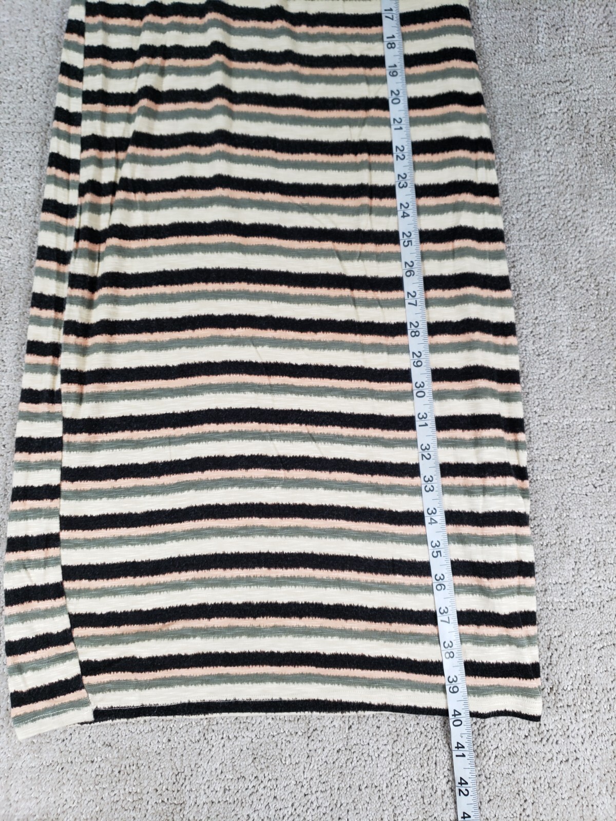 Dolan Left Coast Collection Womens Maxi Dress Large Beige Stripe Long Sleeve