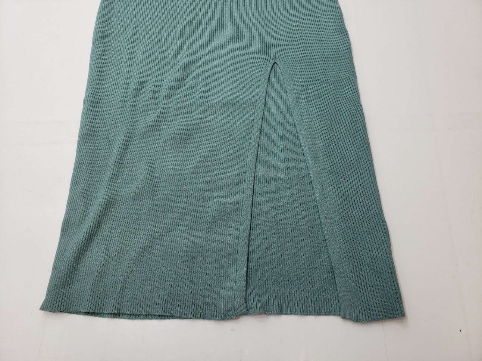 Deep Self Womens Dress Long Sleeve 1/4 Button Collared Stretch Ribbed Green M