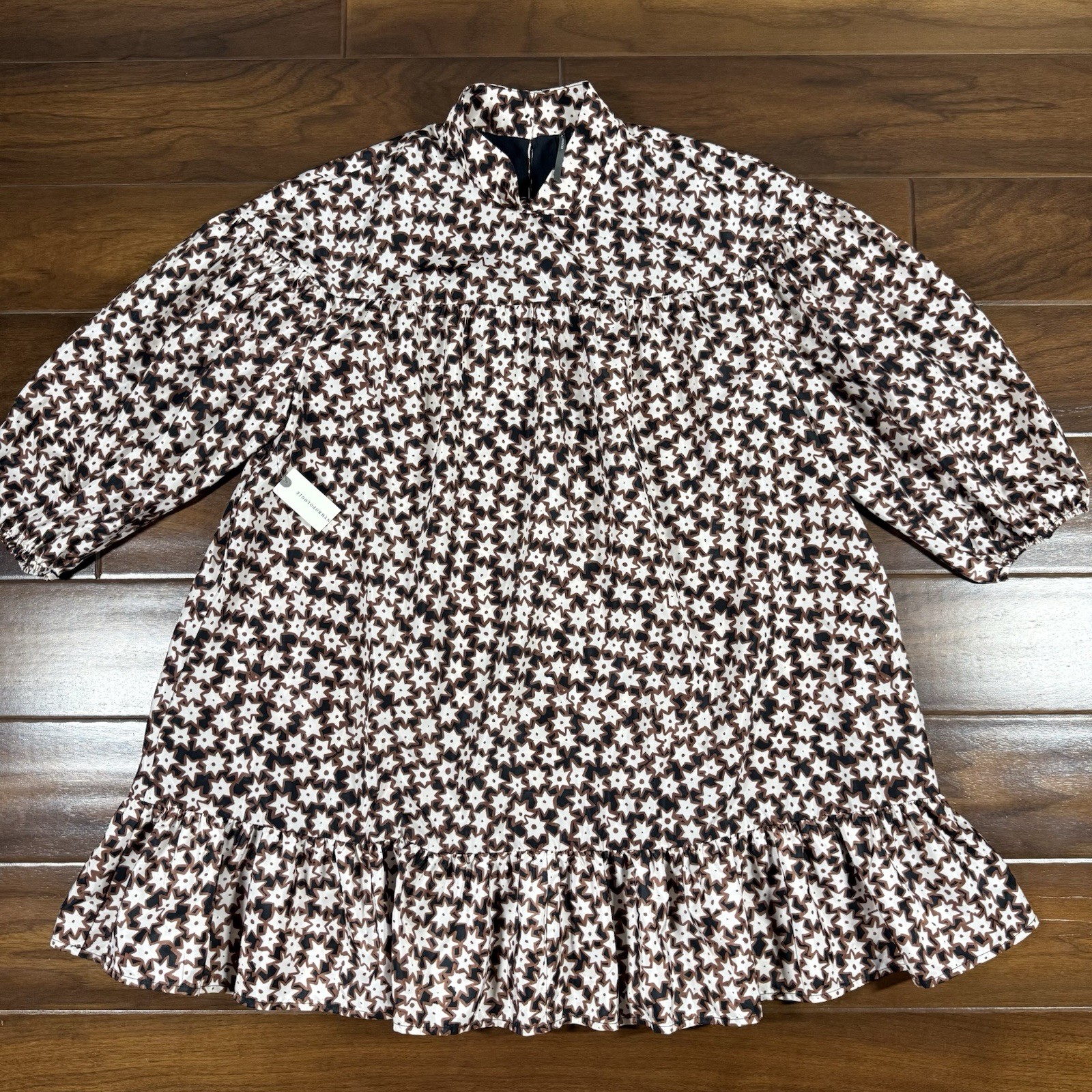 Anthropologie Women’s Size Medium Star Print Mock Neck Swing Mini Dress