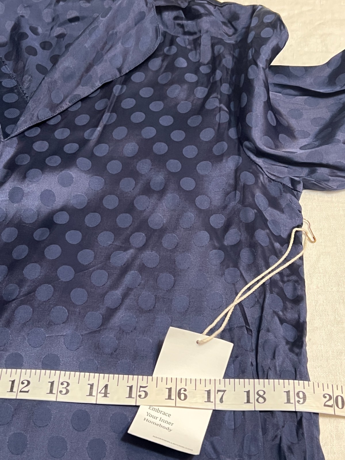 Haven Well Within Shift Dress Navy Polka Dot Jacquard Soft Viscose NWT Size S